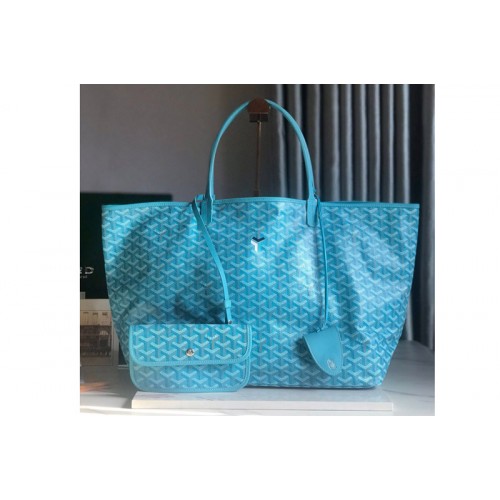 Goyard Saint Louis GM bag in Blue Goyardine Canvas & Chevroches Calfskin Goyard Saint Louis GM bag in Blue Goyardine Canvas & Chevroches Calfskin