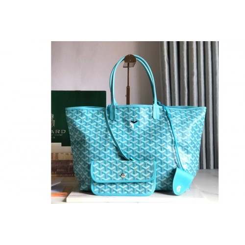 Goyard Saint Louis PM bag in Blue Goyardine Canvas and Chevroches Calfskin Goyard Saint Louis PM bag in Blue Goyardine Canvas and Chevroches Calfskin