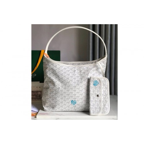 Goyard Boheme Hobo bag in White Goyardine Canvas and Chevroches Calfskin Goyard Boheme Hobo bag in White Goyardine Canvas and Chevroches Calfskin