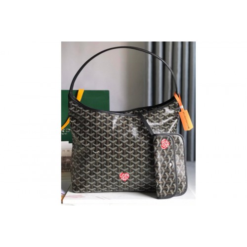 Goyard Boheme Hobo bag in Black Goyardine Canvas and Chevroches Calfskin Goyard Boheme Hobo bag in Black Goyardine Canvas and Chevroches Calfskin