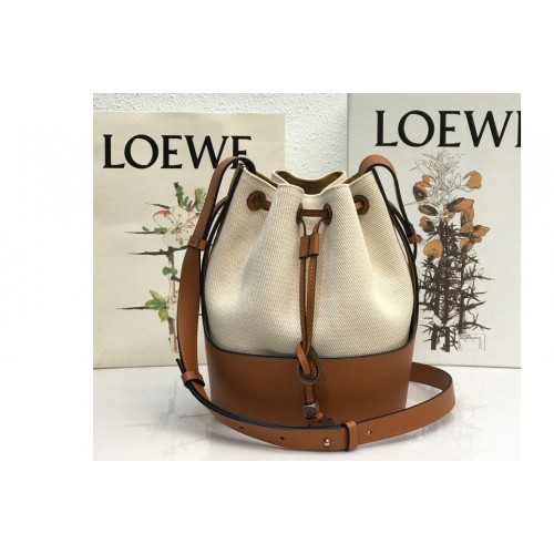 Loewe Small Balloon bag in Ecru Tan canvas and calfskin Loewe Small Balloon bag in Ecru Tan canvas and calfskin