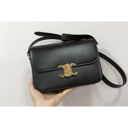 Celine medium triomphe bag in Black shiny calfskin Celine medium triomphe bag in Black shiny calfskin