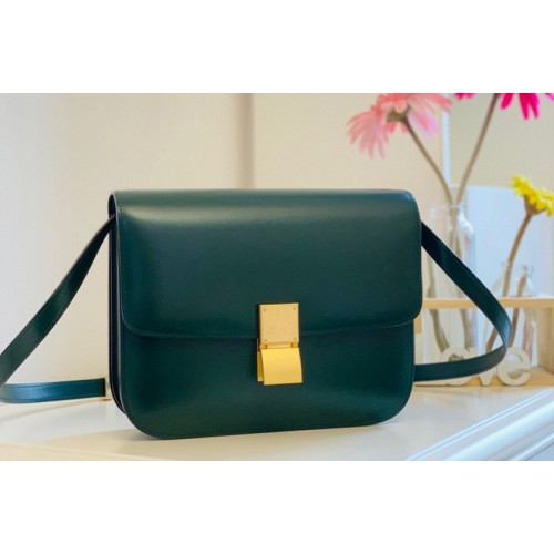 Celine Medium Classic Bag in Green box calfskin Leather Celine Medium Classic Bag in Green box calfskin Leather