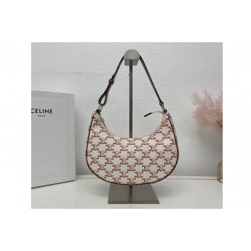 Celine AVA BAG IN TRIOMPHE CANVAS AND CALFSKIN Red Celine AVA BAG IN TRIOMPHE CANVAS AND CALFSKIN Red
