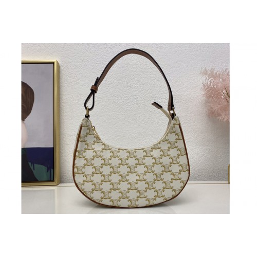 Celine ava bag in White triomphe canvas and calfskin Celine ava bag in White triomphe canvas and calfskin