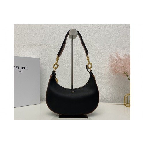 Celine MEDIUM STRAP AVA BAG IN BLACK TAN SMOOTH CALFSKIN Celine MEDIUM STRAP AVA BAG IN BLACK TAN SMOOTH CALFSKIN