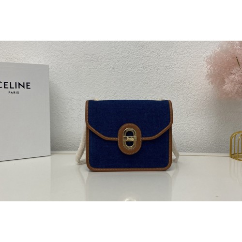 Celine CLUTCH SULKY IN DENIM AND CALFSKIN NAVY TAN Celine CLUTCH SULKY IN DENIM AND CALFSKIN NAVY TAN