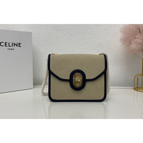 Celine CLUTCH SULKY IN VANILLA NAVY TEXTILE AND CALFSKIN Celine CLUTCH SULKY IN VANILLA NAVY TEXTILE AND CALFSKIN
