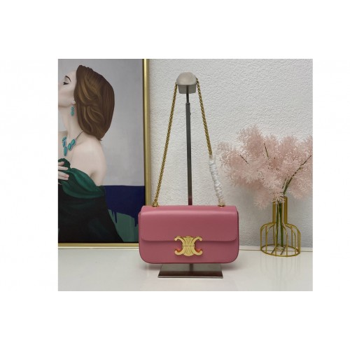 Celine CHAIN SHOULDER BAG TRIOMPHE IN Pink SHINY CALFSKIN Celine CHAIN SHOULDER BAG TRIOMPHE IN Pink SHINY CALFSKIN