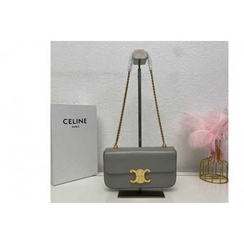 Celine CHAIN SHOULDER BAG TRIOMPHE IN Gray SHINY CALFSKIN Celine CHAIN SHOULDER BAG TRIOMPHE IN Gray SHINY CALFSKIN