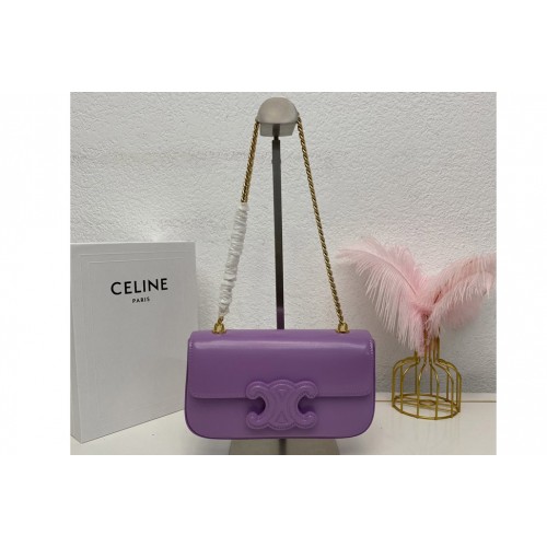 Celine CHAIN SHOULDER BAG CUIR TRIOMPHE IN MAUVE SHINY CALFSKIN Celine CHAIN SHOULDER BAG CUIR TRIOMPHE IN MAUVE SHINY CALFSKIN