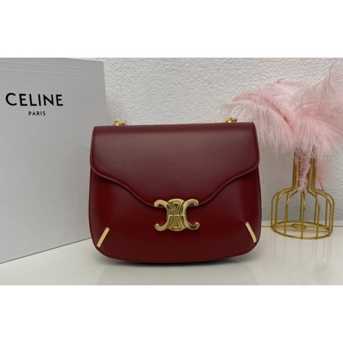 Celine CHAIN BESACE TRIOMPHE Bag IN Red SHINY CALFSKIN Celine CHAIN BESACE TRIOMPHE Bag IN Red SHINY CALFSKIN