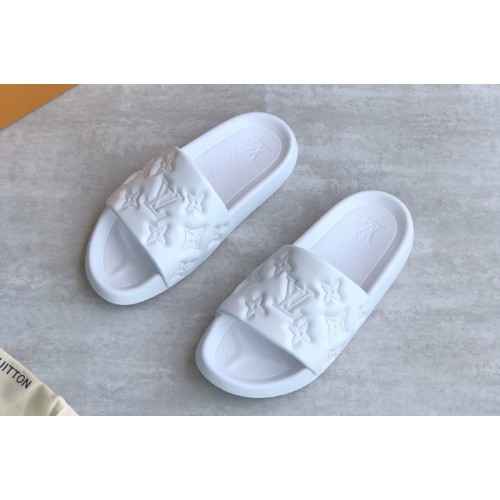 Louis Vuitton 1A9FK3 Waterfront mule Sandal in White Monogram-embossed rubber Louis Vuitton 1A9FK3 Waterfront mule Sandal in White Monogram-embossed rubber
