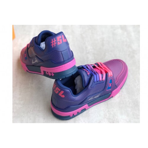 Louis Vuitton 1A9TSA Trainer sneaker in Pink Grained calf leather Louis Vuitton 1A9TSA Trainer sneaker in Pink Grained calf leather