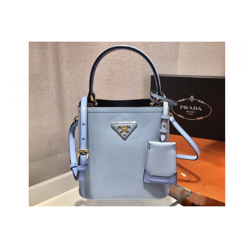 Prada 1BA217 Panier Small bag Blue Saffiano leather Prada 1BA217 Panier Small bag Blue Saffiano leather