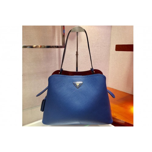 Prada 1BA249 Matinee handbags Blue Saffiano leather Prada 1BA249 Matinee handbags Blue Saffiano leather