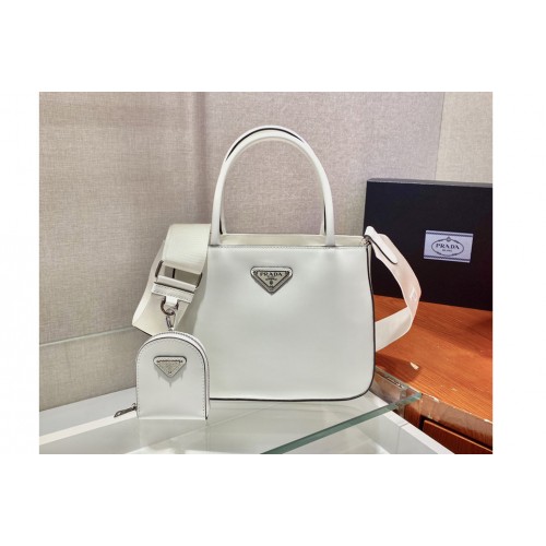 Prada 1BA320 Prada Galleria brushed leather small bag in White Leather Prada 1BA320 Prada Galleria brushed leather small bag in White Leather
