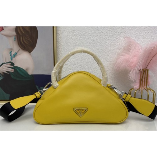 Prada 1BB082 Leather Prada Triangle bag in Yellow Leather Prada 1BB082 Leather Prada Triangle bag in Yellow Leather