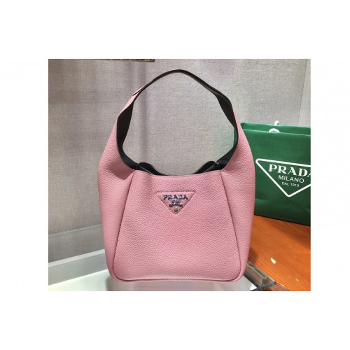 Prada 1BC127 Leather Bucket Handbag in Pink Calf Leather Prada 1BC127 Leather Bucket Handbag in Pink Calf Leather