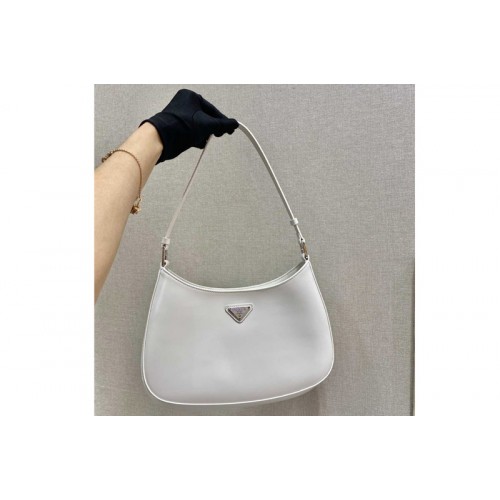 Prada 1BC499 Prada Cleo brushed leather shoulder bag in White brushed leather Prada 1BC499 Prada Cleo brushed leather shoulder bag in White brushed leather