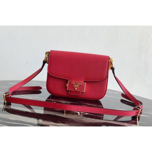 Prada 1BD217 Embleme Saffiano leather bag in Red Saffiano leather Prada 1BD217 Embleme Saffiano leather bag in Red Saffiano leather