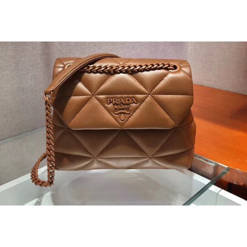 Prada 1BD233 Small Spectrum shoulder bag Brown Stitched nappa leather Prada 1BD233 Small Spectrum shoulder bag Brown Stitched nappa leather