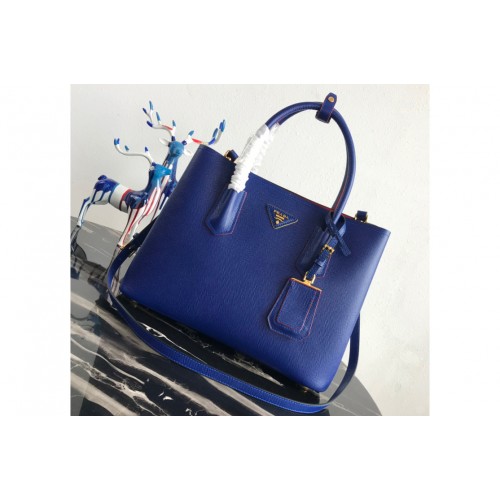 Prada 1BG2775 Double Medium Bag in Blue Red Saffiano leather Prada 1BG2775 Double Medium Bag in Blue Red Saffiano leather