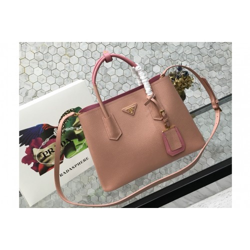 Prada 1BG775 Double Medium Bag in Pink Pink Saffiano leather Prada 1BG775 Double Medium Bag in Pink Pink Saffiano leather