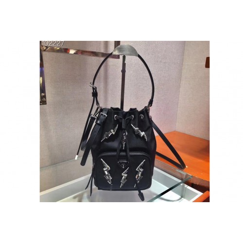 Prada 1BH038 Nylon shoulder bags Black Nylon With Crystal Prada 1BH038 Nylon shoulder bags Black Nylon With Crystal