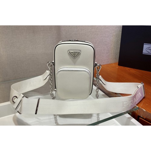 Prada 1BH183 Saffiano leather mini bag in White Saffiano leather Prada 1BH183 Saffiano leather mini bag in White Saffiano leather