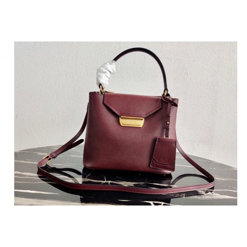 Prada 1BN012 Tote Saffiano Leather Bags in Bordeaux Saffiano Leather Prada 1BN012 Tote Saffiano Leather Bags in Bordeaux Saffiano Leather
