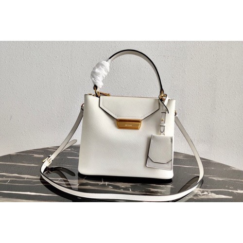 Prada 1BN012 Tote Saffiano Leather Bags in White Saffiano Leather Prada 1BN012 Tote Saffiano Leather Bags in White Saffiano Leather