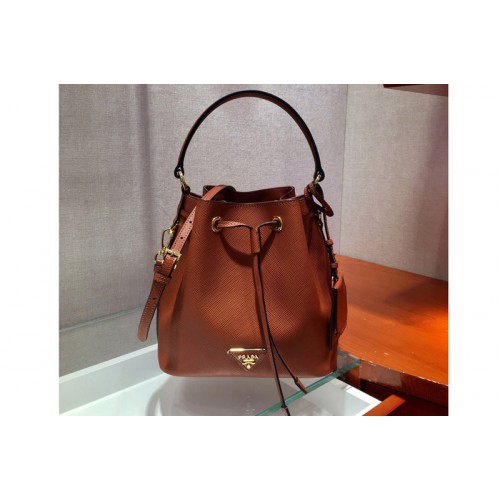 Prada 1BE032 Saffiano Leather Bucket Bag in Orange Saffiano leather Prada 1BE032 Saffiano Leather Bucket Bag in Orange Saffiano leather