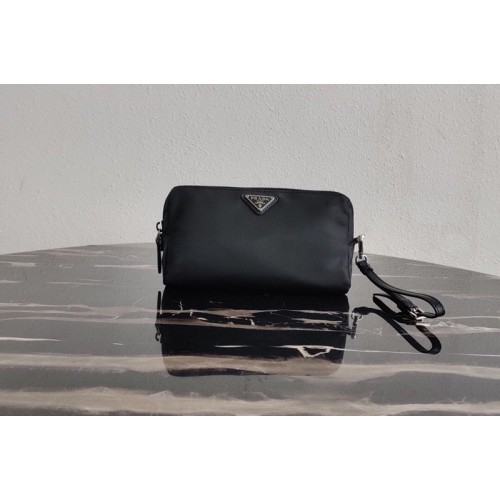 Prada 1NE693 Fabric Cosmetic Pouch in Black Fabric Prada 1NE693 Fabric Cosmetic Pouch in Black Fabric