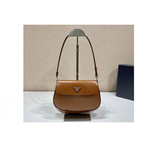 Prada 1BD311 Prada Cleo brushed leather shoulder bag with flap in Red Leather Prada 1BD311 Prada Cleo brushed leather shoulder bag with flap in Red Leather