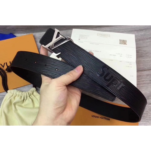 Louis Vuitton X Supreme M6896 Initiales 40 MM Belt in Black Epi Leather Louis Vuitton X Supreme M6896 Initiales 40 MM Belt in Black Epi Leather