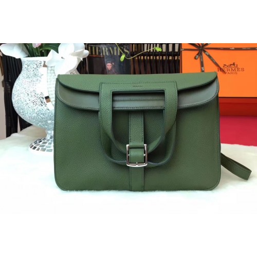 Hermes Halzan 31 Bags Original Taurillon Leather Jasper Hermes Halzan 31 Bags Original Taurillon Leather Jasper