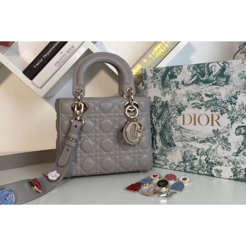 Dior M0538 My ABCDior Lambskin Bags Gray Lambskin Leather Dior M0538 My ABCDior Lambskin Bags Gray Lambskin Leather
