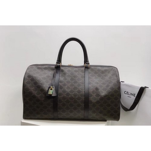 Celine LARGE TRAVEL BAG IN TRIOMPHE CANVAS AND CALFSKIN Celine LARGE TRAVEL BAG IN TRIOMPHE CANVAS AND CALFSKIN