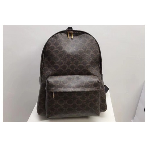 Celine MEDIUM BACKPACK IN TRIOMPHE CANVAS AND CALFSKIN Celine MEDIUM BACKPACK IN TRIOMPHE CANVAS AND CALFSKIN