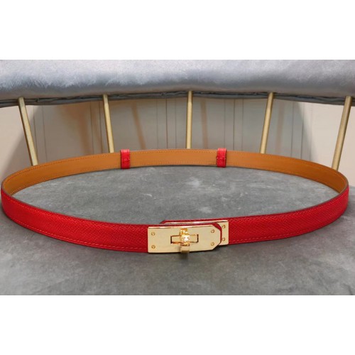 Womens Hermes 17mm Gold Kelly Buckle Leather belts in Red Epsom Leather Womens Hermes 17mm Gold Kelly Buckle Leather belts in Red Epsom Leather