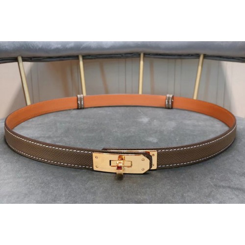 Womens Hermes 17mm Gold Kelly Buckle Leather belts in Khaki Epsom Leather Womens Hermes 17mm Gold Kelly Buckle Leather belts in Khaki Epsom Leather