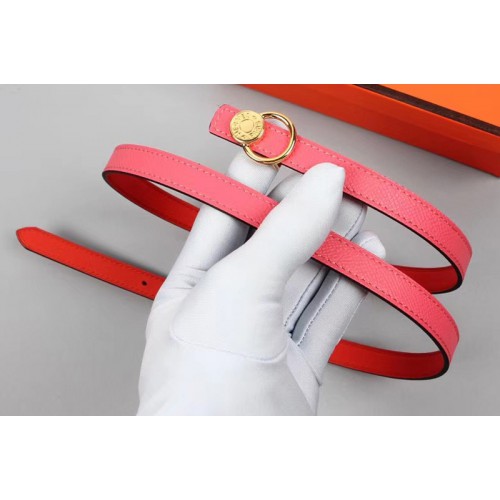 Womens Hermes 15mm Mini Laquee Reversible belt Gold Buckle in Pink Red Epsom Leather Womens Hermes 15mm Mini Laquee Reversible belt Gold Buckle in Pink Red Epsom Leather