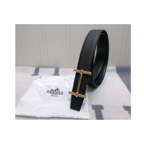 Mens Hermes 38mm H dAncre Reversible belt Gold Buckle in Black Togo Leather Mens Hermes 38mm H dAncre Reversible belt Gold Buckle in Black Togo Leather