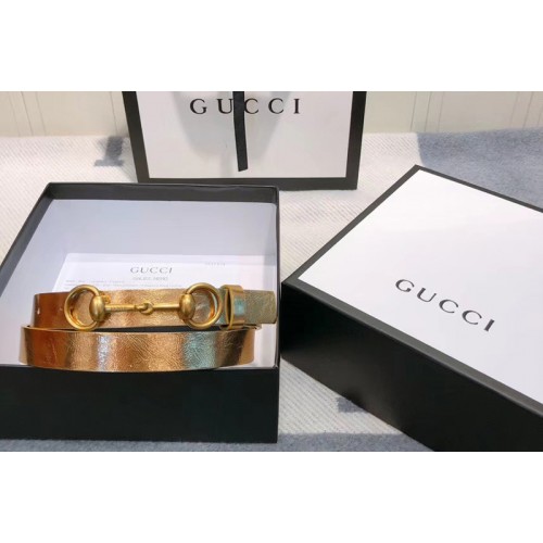 Womens Gucci Leather belt 2cm in Gold Leather Womens Gucci Leather belt 2cm in Gold Leather