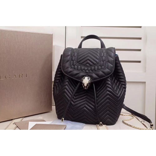Bvlgari Serpenti Forever Backpack Black Red Nappa Leather Bvlgari Serpenti Forever Backpack Black Red Nappa Leather