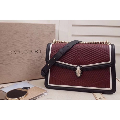 Bvlgari Serpenti Forever Serpenti Diamond Blast Flap Cover Bags Wine Black Quilted Nappa Leather Bvlgari Serpenti Forever Serpenti Diamond Blast Flap Cover Bags Wine Black Quilted Nappa Leather