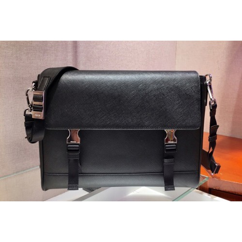 Prada 2VD018 Saffiano Leather Cross-Body Bag in Black Saffiano Leather