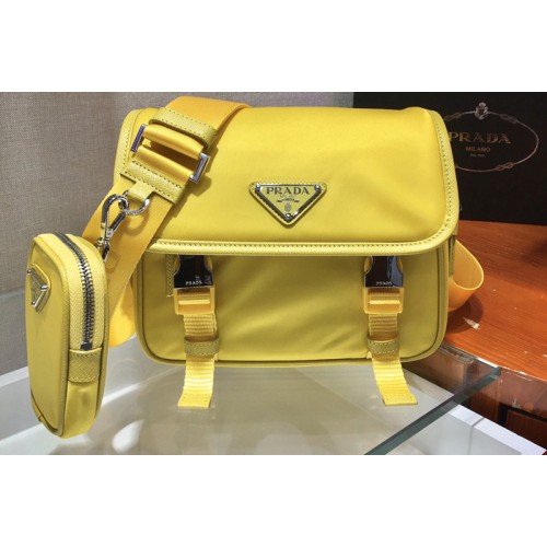 Prada 2VD034 Nylon Cross-Body Bag in Yellow Nylon Prada 2VD034 Nylon Cross-Body Bag in Yellow Nylon