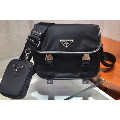 Prada 2VD034 Nylon Cross-Body Bag in Black Nylon With Black Logo Prada 2VD034 Nylon Cross-Body Bag in Black Nylon With Black Logo